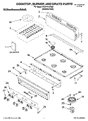 Part Location Diagram of 9760699 Whirlpool Cooktop, Black