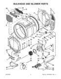 BULKHEAD AND BLOWER PARTS Diagram and Parts List for CET8000AQ1  Whirlpool Washer Dryer Combo