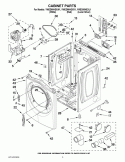 CABINET PARTS Diagram and Parts List for YWED95HEXL1  Whirlpool Dryer