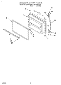 FREEZER DOOR Diagram and Parts List for RT18AKXGW00  Roper Refrigerator