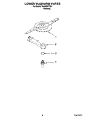 LOWER WASHARM PARTS Diagram and Parts List for 7GU3200XTSS1  Whirlpool Dishwasher