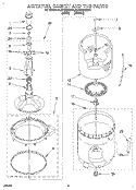 AGITATOR, BASKET AND TUB Diagram and Parts List for 8LSP8245BW0  Whirlpool Washer