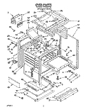 OVEN Diagram and Parts List for SF365BEYQ2  Whirlpool Range