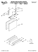 DOOR AND PANEL PARTS Diagram and Parts List for GU2200XTSB3  Whirlpool Dishwasher