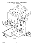 BURNER BOX, GAS VALVES AND SWITCHES Diagram and Parts List for KGCT305TAL0  KitchenAid Cooktop