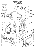CABINET PARTS Diagram and Parts List for EGD4300TQ0  Estate Dryer