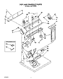 TOP AND CONSOLE, LIT/OPTIONAL Diagram and Parts List for LG5771XWN0  Whirlpool Dryer
