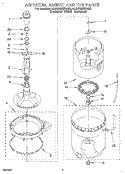 AGITATOR, BASKET AND TUB Diagram and Parts List for 4LSC9255AN0  Whirlpool Washer