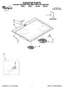 Part Location Diagram of W10170209 Whirlpool Cooktop (White)