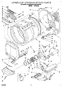 UPPER AND LOWER BULKHEAD Diagram and Parts List for CSP2790BN0  Whirlpool Dryer