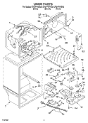 LINER Diagram and Parts List for ET8LFKXKB00  Whirlpool Refrigerator