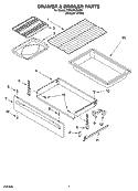 DRAWER & BROILER PARTS Diagram and Parts List for YSF387LEKQ0  Whirlpool Range