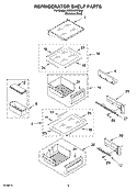 REFRIGERATOR SHELF PARTS Diagram and Parts List for KSSC42FMS00  KitchenAid Refrigerator