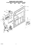 DOOR AND LATCH PARTS Diagram and Parts List for DUL240XTPQ0  Whirlpool Dishwasher