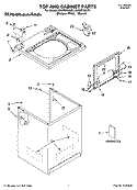 TOP AND CABINET PARTS Diagram and Parts List for KAWS750LT4  KitchenAid Washer