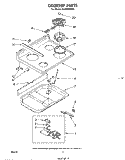 COOKTOP Diagram and Parts List for RJE395PW0  Whirlpool Range
