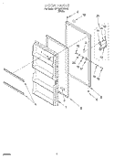 DOOR Diagram and Parts List for EV150FXGW00  Whirlpool Freezer