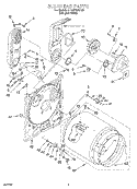 BULKHEAD Diagram and Parts List for 3LGR5436EQ0  Whirlpool Dryer