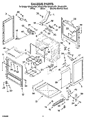 CHASSIS PARTS Diagram and Parts List for GR448LXPS1  Whirlpool Range