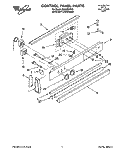 CONTROL PANEL, LITERATURE Diagram and Parts List for RS660BXYH3  Whirlpool Range