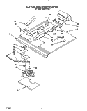 LATCH AND VENT Diagram and Parts List for KEBI241YBL1  KitchenAid Wall Oven