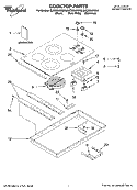 COOKTOP PARTS, OPTIONAL PARTS Diagram and Parts List for GJC3054RB04  Whirlpool Cooktop