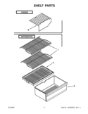SHELF PARTS Diagram and Parts List for W6TXNWFWQ03  Whirlpool Refrigerator