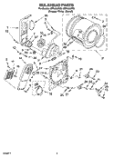 BULKHEAD PARTS Diagram and Parts List for LER4634PQ0  Whirlpool Dryer