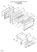 DOOR AND DRAWER Diagram and Parts List for SF367PEYQ9  Whirlpool Range