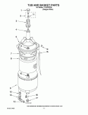 TUB AND BASKET PARTS Diagram and Parts List for LTE5243DQ9  Whirlpool Washer Dryer Combo