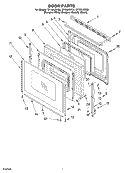 DOOR Diagram and Parts List for SF195LEKT0  Whirlpool Range