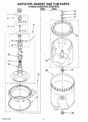 AGITATOR, BASKET AND TUB PARTS Diagram and Parts List for GCAM2792TQ2  Whirlpool Washer