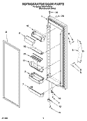 REFRIGERATOR DOOR PARTS Diagram and Parts List for GD5NVAXSA00  Whirlpool Refrigerator