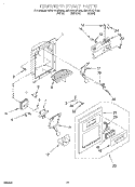 DISPENSER FRONT Diagram and Parts List for GD27DQXFW00  Whirlpool Refrigerator