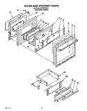 DOOR AND DRAWER Diagram and Parts List for SF367PEYQ0  Whirlpool Range