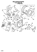 BULKHEAD PARTS Diagram and Parts List for REX3514PQ0  Roper Dryer