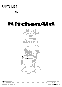 FRONT COVER Diagram and Parts List for KT2651  KitchenAid Mixer
