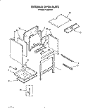 EXTERNAL OVEN Diagram and Parts List for FGS395VL0  Whirlpool Range