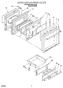 DOOR AND DRAWER Diagram and Parts List for SF367PEYQ6  Whirlpool Range