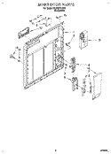 INNER DOOR Diagram and Parts List for DU900PCDQ0  Whirlpool Dishwasher