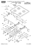 COOKTOP & MANIFOLD, LITERATURE Diagram and Parts List for FGP305EW2  Roper Range