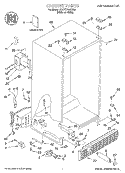 CABINET, LITERATURE Diagram and Parts List for 3XART745GW00  Whirlpool Refrigerator