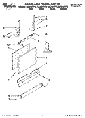 DOOR AND PANEL PARTS Diagram and Parts List for DUL240XTPS9  Whirlpool Dishwasher