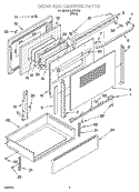 DOOR AND DRAWER PARTS Diagram and Parts List for IJP87802  Inglis Range