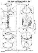 AGITATOR, BASKET AND TUB PARTS Diagram and Parts List for HTW4300TQ0  Whirlpool Washer