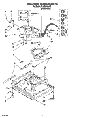 MACHINE BASE PARTS Diagram and Parts List for 8TLSQ9533LG0  Whirlpool Washer