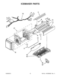 ICEMAKER PARTS Diagram and Parts List for KFXS25RYWH5  KitchenAid Refrigerator