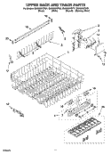 UPPER RACK AND TRACK PARTS Diagram and Parts List for GU2600XTPB7  Whirlpool Dishwasher