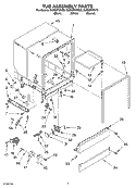 TUB ASSEMBLY PARTS Diagram and Parts List for DU909PWKQ0  Whirlpool Dishwasher