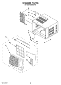 CABINET PARTS Diagram and Parts List for ACQ189PT0  Whirlpool Air Conditioner